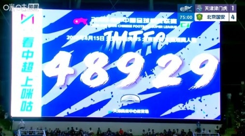 48929人见证京津对决 津门虎主场连丢四球